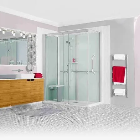 Douche Kinemagic Sérénité Plus avec cloison carrelée
